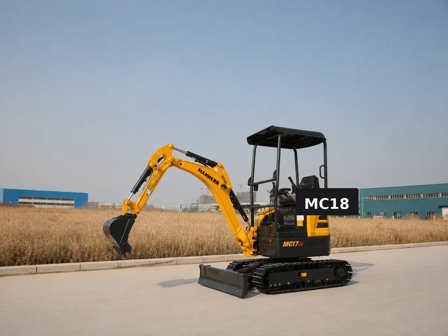 MC18 Compact Excavator dimensions or working range